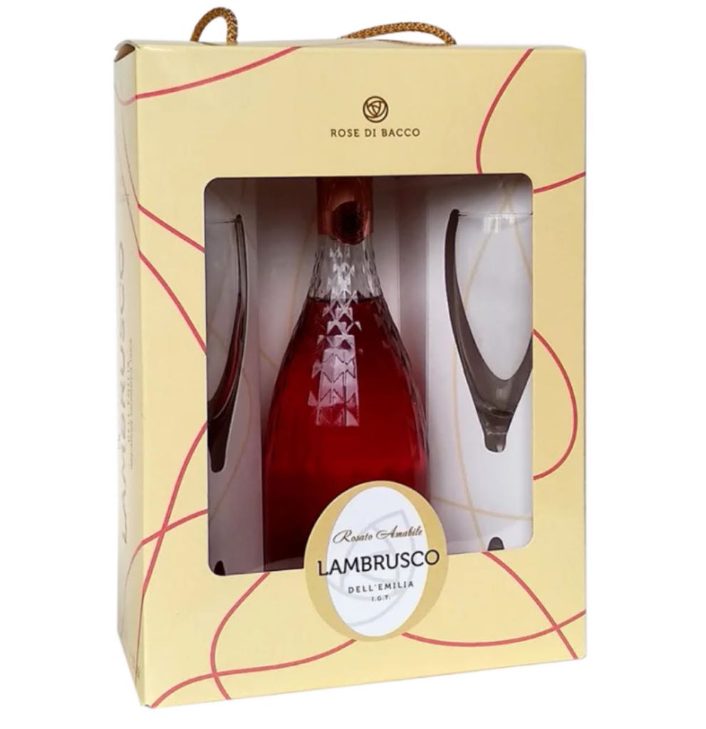 Вино Lambrusco Rose DI Bacco Rosato роз.п/сл (GB+2gl) 0.75