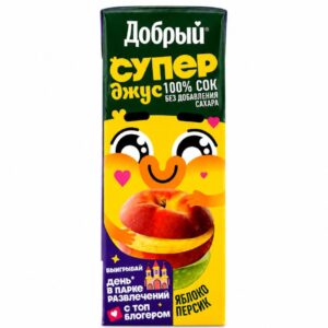Добрый Сок из яблок и персиков, обогащенный витаминным комплексом "Active kid" 0,2л. (371406)