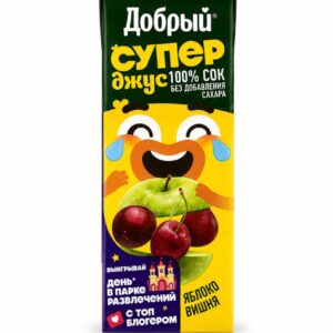 Добрый Сок из яблок и вишни, обогащенный витаминным комплексом "Active kid" 0,2л. (1724503)
