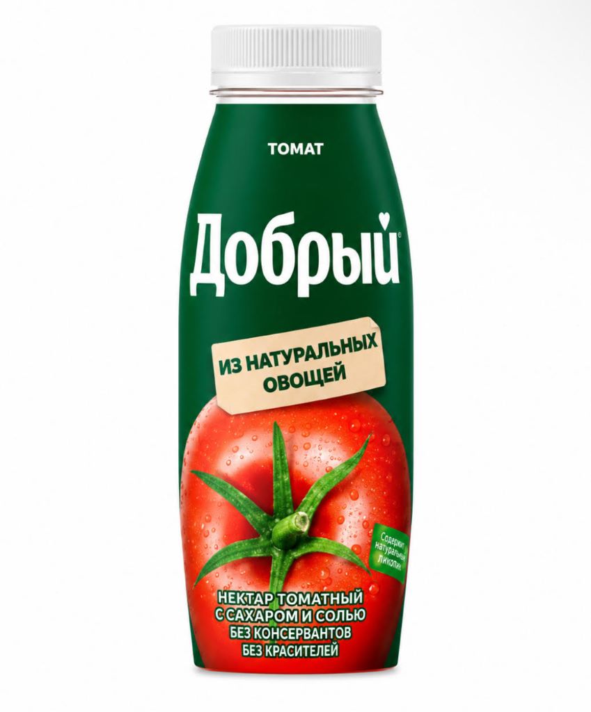 Добрый Нектар томатный с сахаром и солью 85% 0,3л. (2416301)