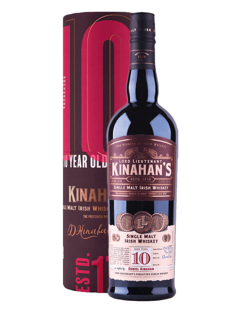 KINAHANS SINGLE MALT 10 YEAR OLD IRISH WHISKEY 46% ABV 0,7 в тубусе