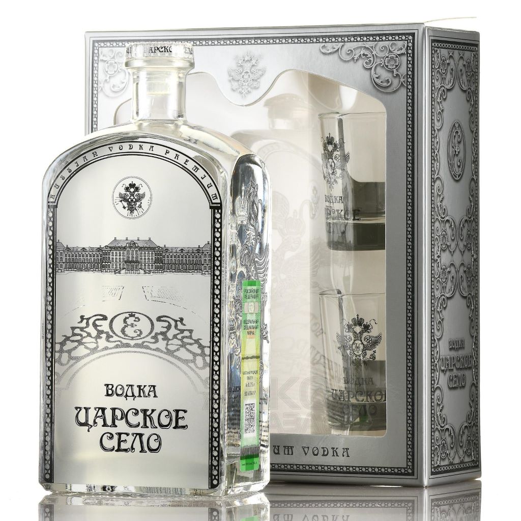 Водка Царское Село 40% + 2 Glass (0.7L)