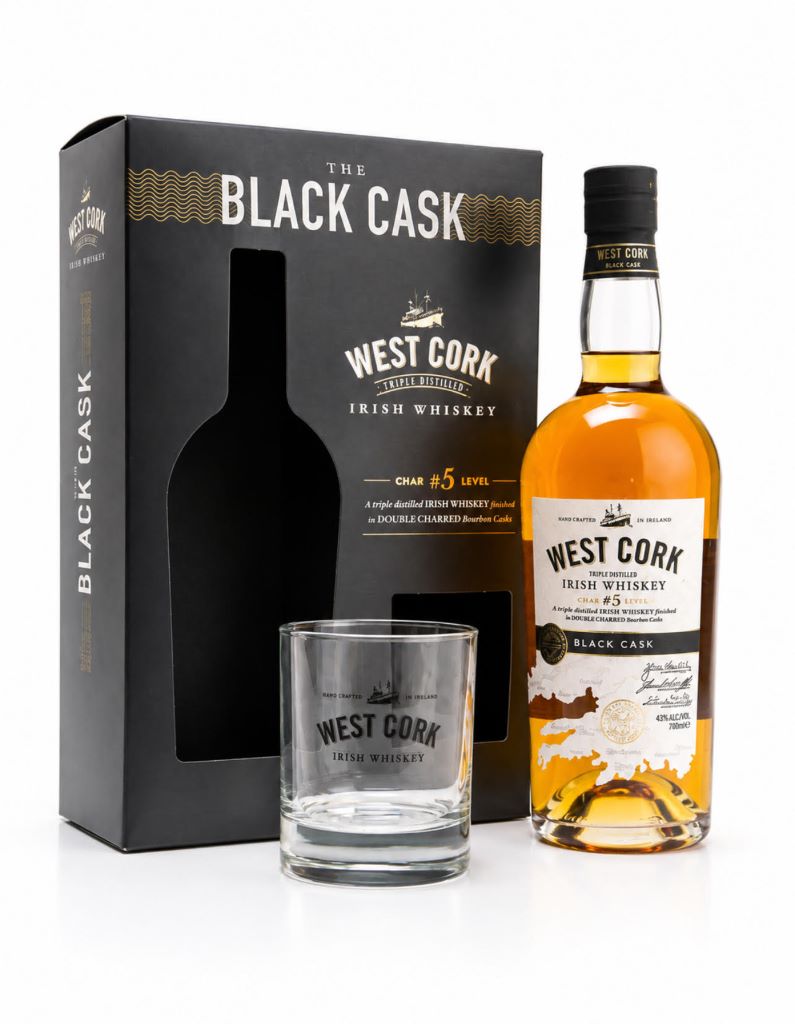 Виски West Cork Black Cask Matured 40% + 2 Glass (0,7L)