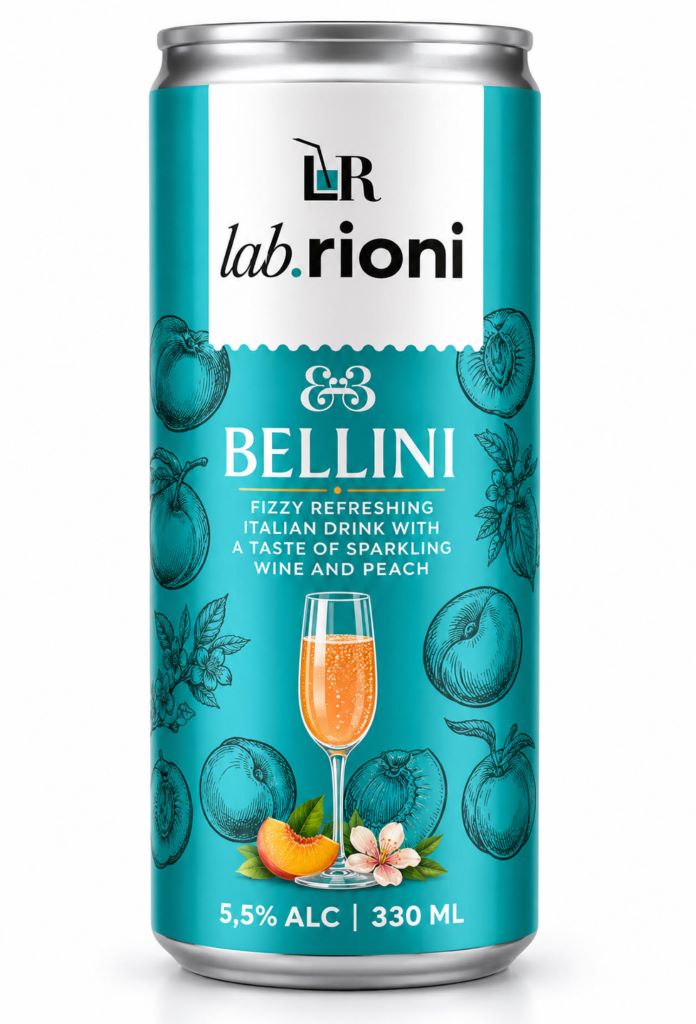 Напиток слабоалкогольный спиртованный газированный "Lab.Rioni Bellini Cocktail" 5,5% (0,33)