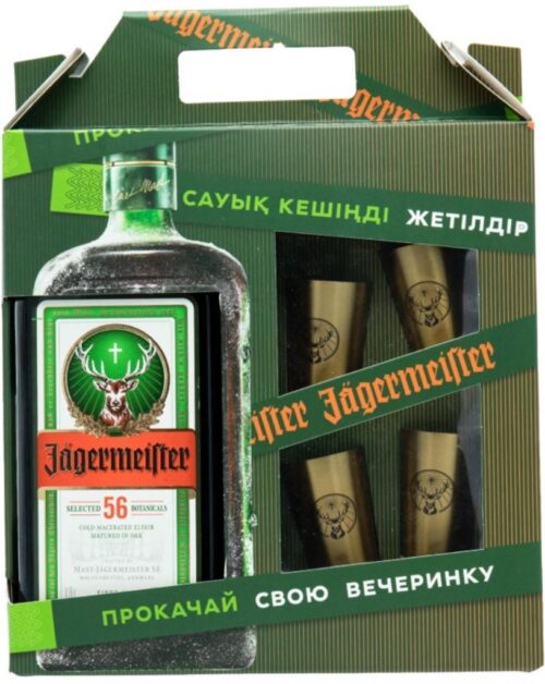 Ликер Jagermeister, 35% +4shots (1L)