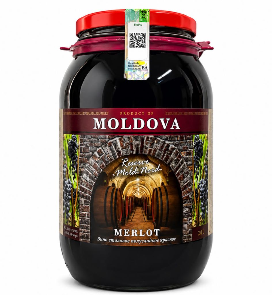 Вино Молдова Merlot 10,5-12% (2L)